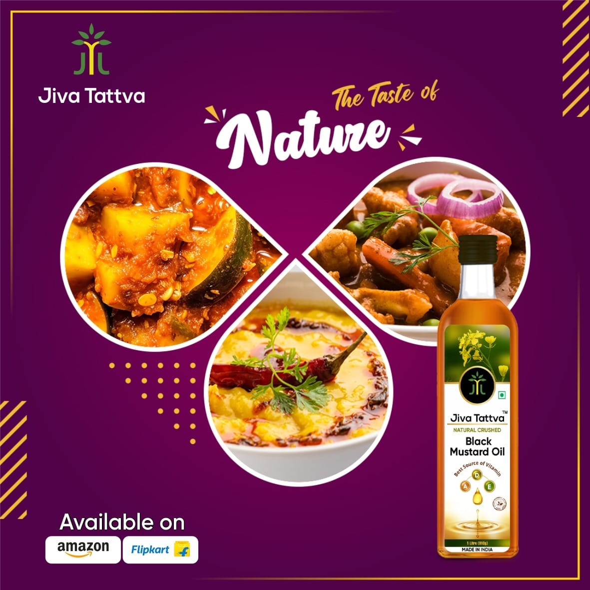 Jiva Tattva Yellow Mustard Oil Combo : Pure Sunshine for Your Kitchen