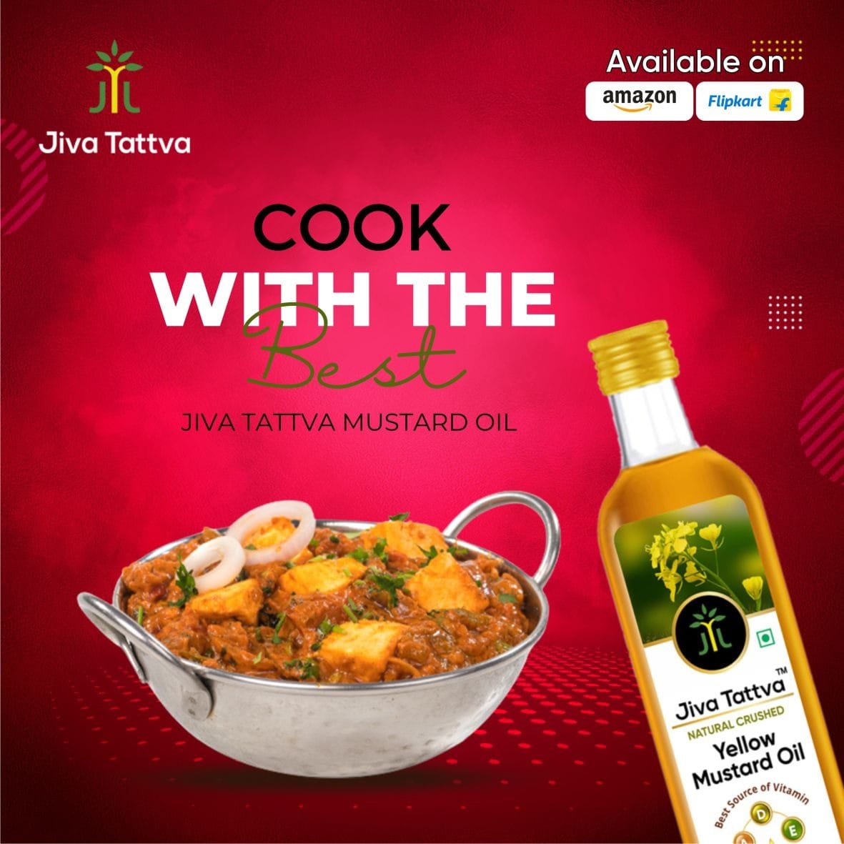 Jiva Tattva Yellow Mustard Oil Combo : Pure Sunshine for Your Kitchen