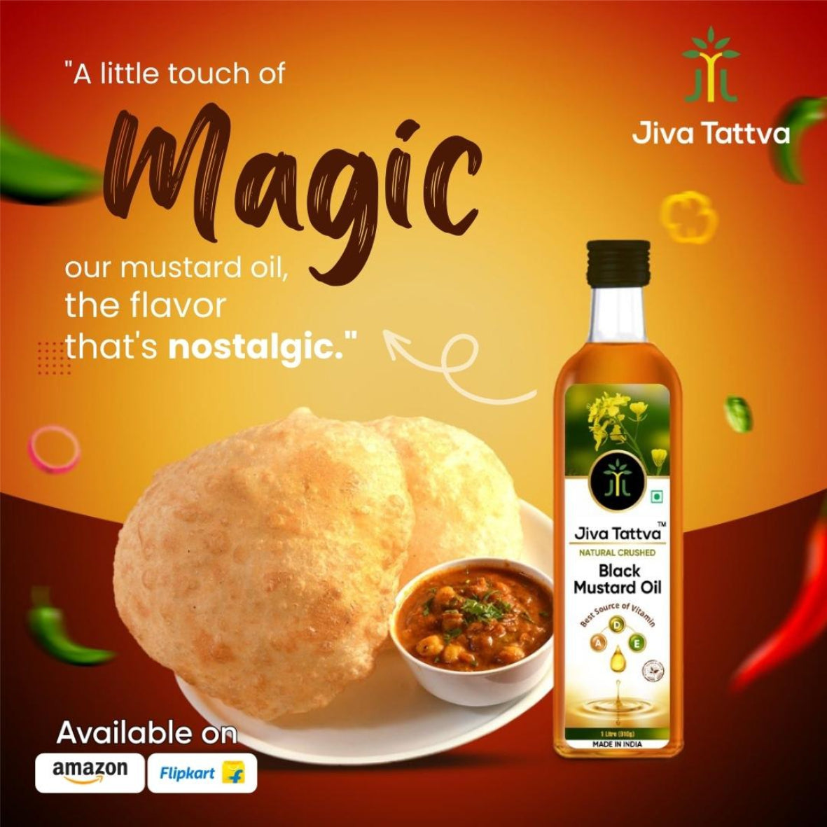 Jiva Tattva Black Mustard Oil: A Bold Burst of Flavor