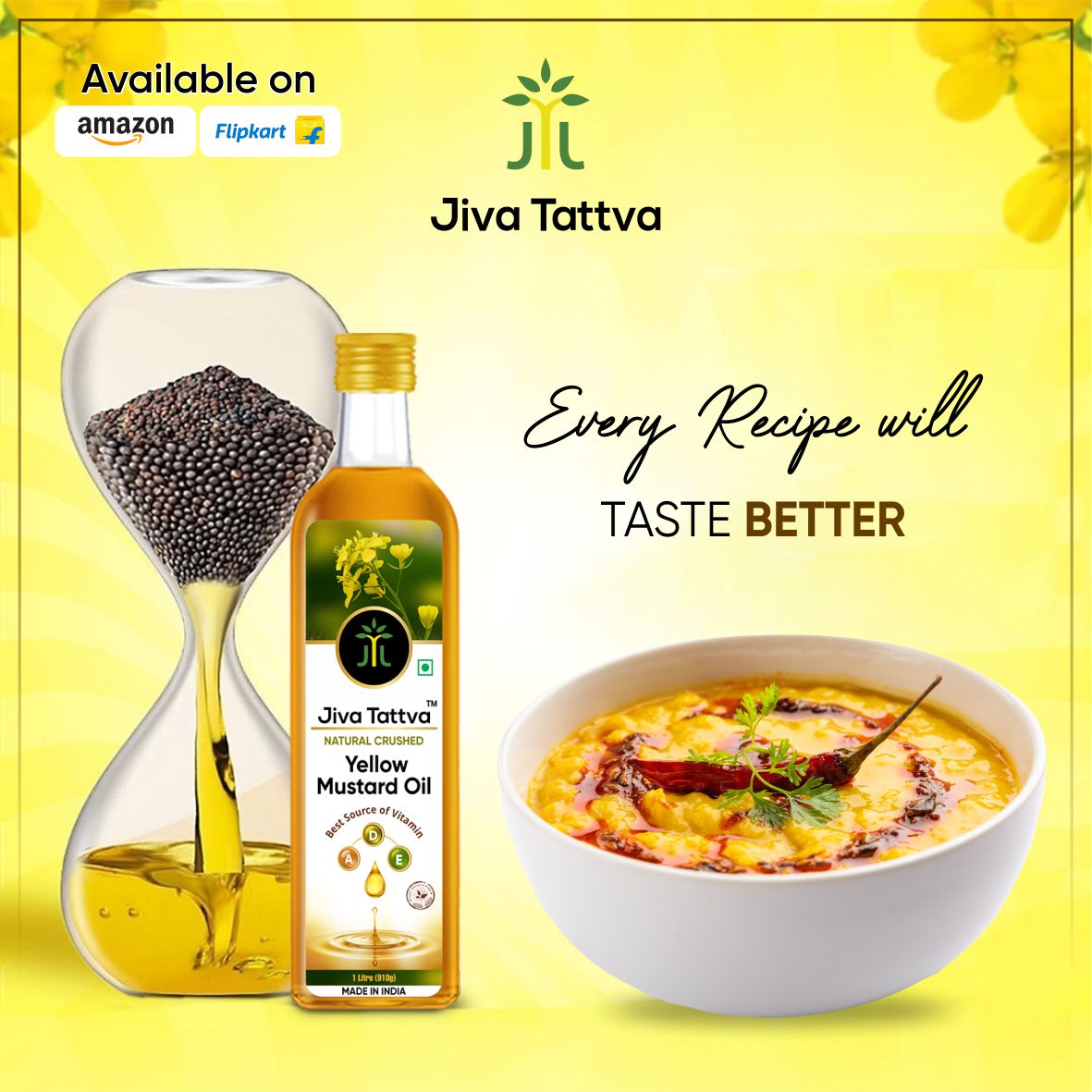 Jiva Tattva Yellow Mustard Oil: Pure Sunshine for Your Kitchen